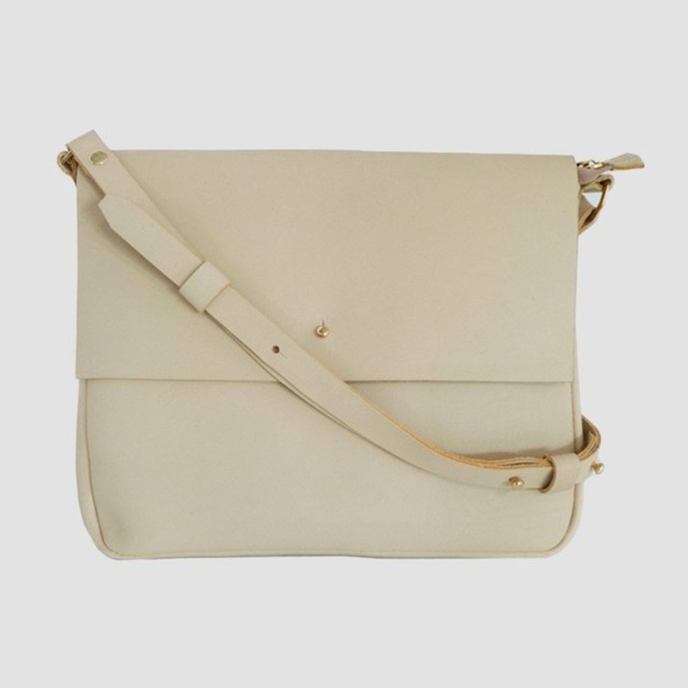 esby apparel crossbody bag, bone, handmade in austin, TX